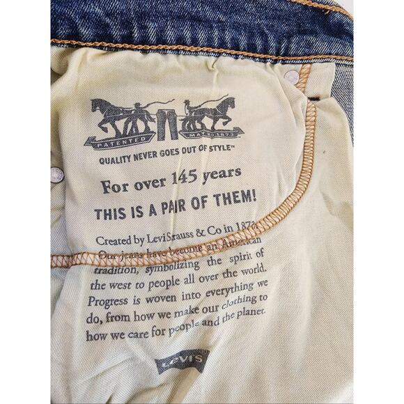 Levis 505 Jeans Mens 40x30 Blue Medium Wash Straight Leg Stretch Denim Classic - Picture 7 of 15